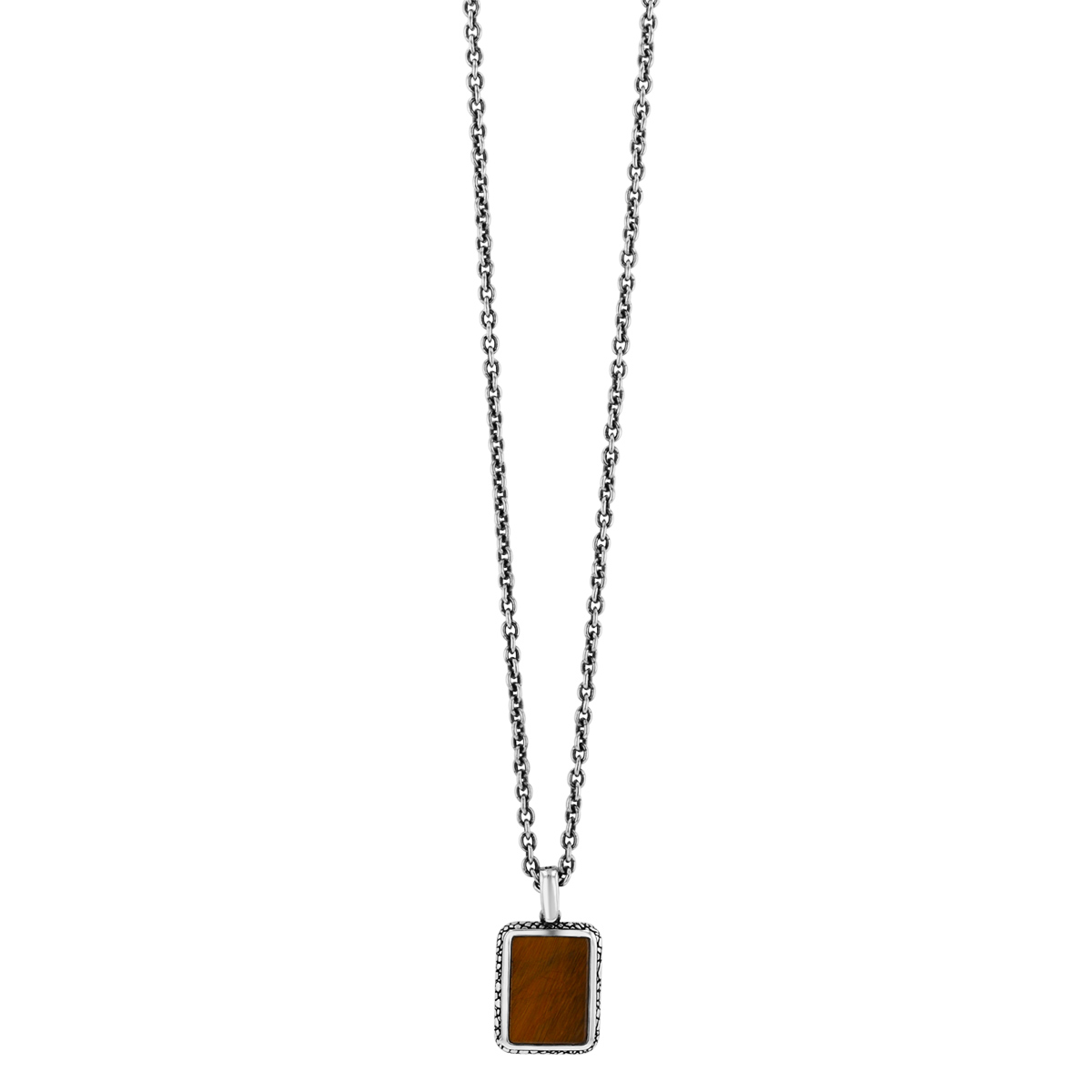 John Varvatos Snakeskin Tigers Eye Quartz Pendant in Sterling Silver, 24