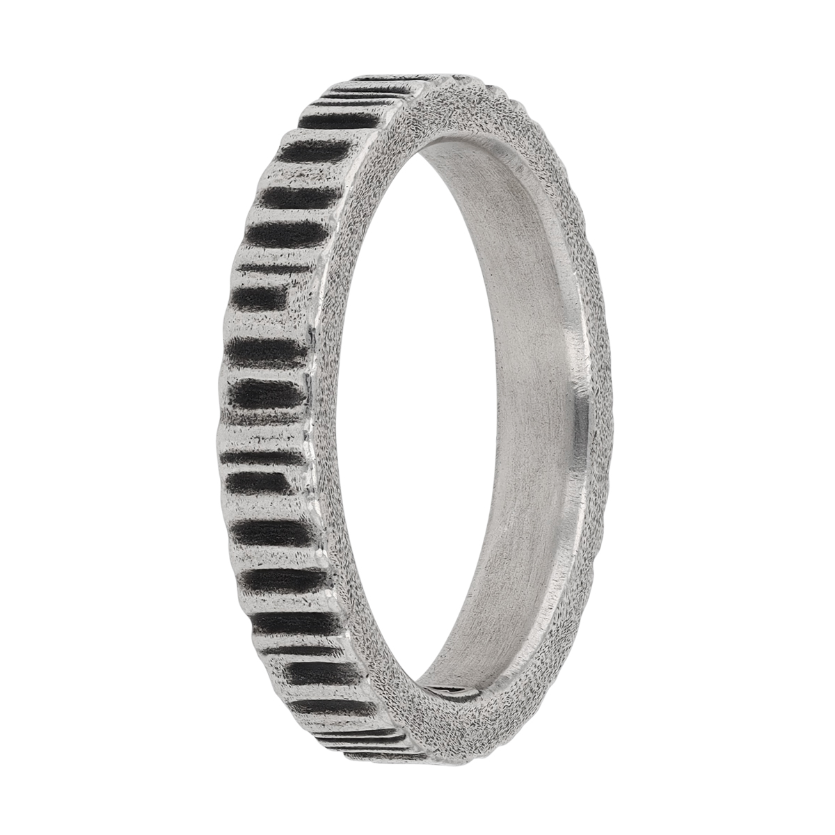 John Varvatos Notched Sterling Silver Ring, Size 10