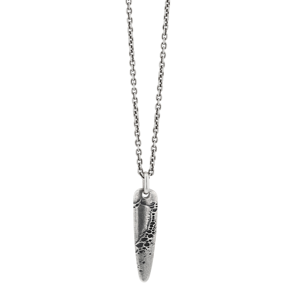 John Varvatos Kiln Distressed Sterling Silver Spike Pendant, 24