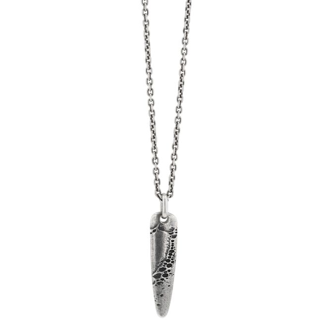John Varvatos Kiln Distressed Sterling Silver Spike Pendant, 24"
