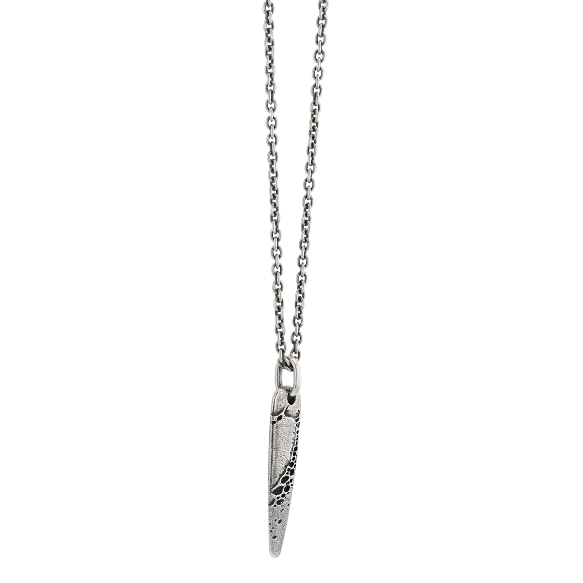 John Varvatos Kiln Distressed Sterling Silver Spike Pendant, 24