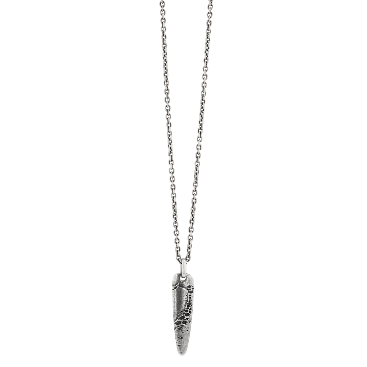 John Varvatos Kiln Distressed Sterling Silver Spike Pendant, 24