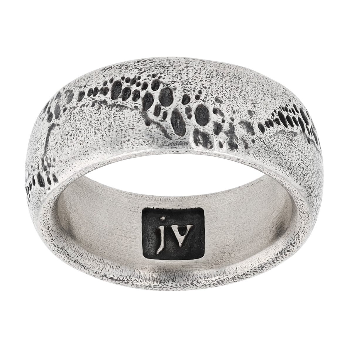 John Varvatos Kiln Distressed Sterling Silver Ring, Size 10