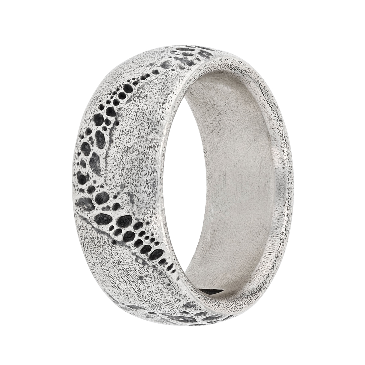 John Varvatos Kiln Distressed Sterling Silver Ring, Size 10