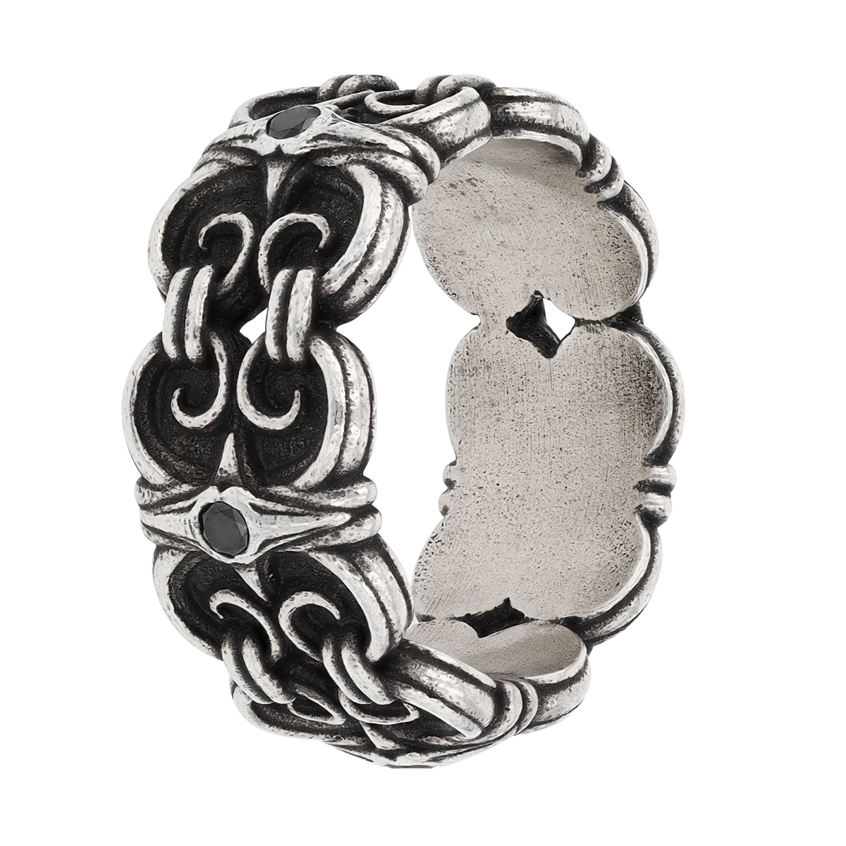 John Varvatos Gothic Black Diamond & Sterling Silver Ring, Size 10