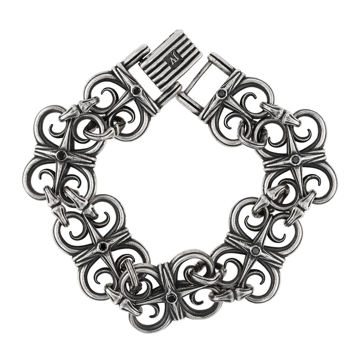 John Varvatos Gothic Black Diamond & Sterling Silver Bracelet, 8