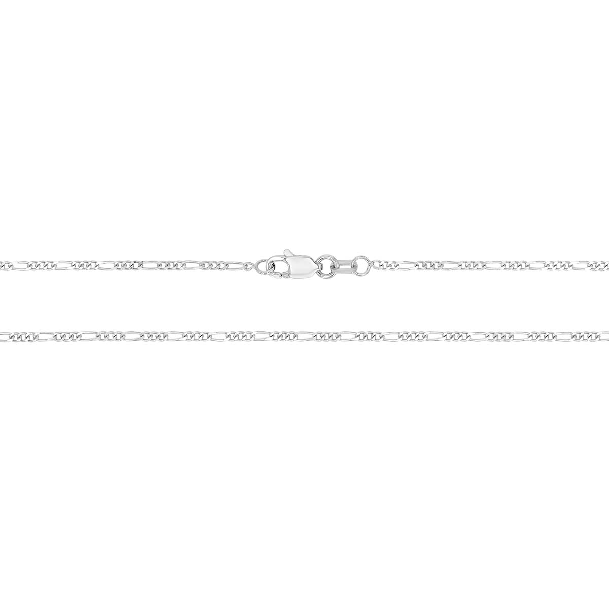 Sterling Silver 1.5mm Figaro Chain Necklace, 20