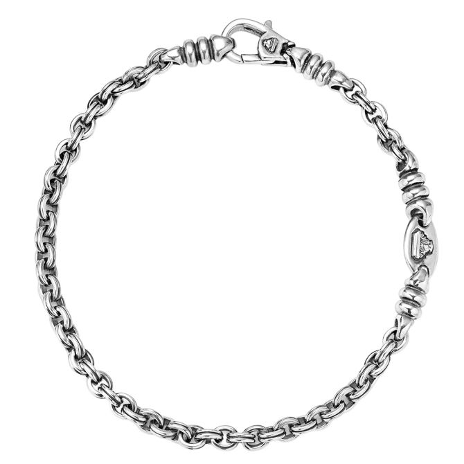 LAGOS Anthem Sterling Silver Double Link Chain Bracelet, 7", 4 mm