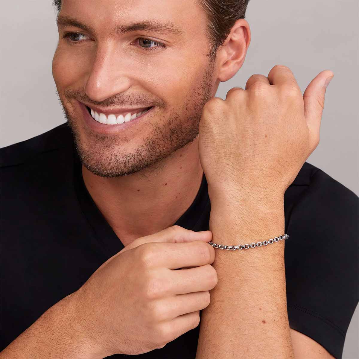 LAGOS Anthem Sterling Silver Double Link Chain Bracelet, 7