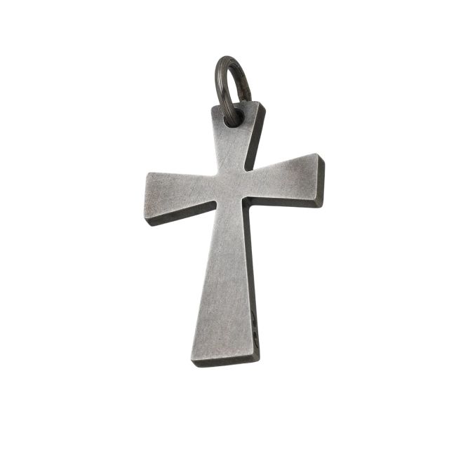 Marco Dal Maso Oxidized Sterling Silver Cross Amulet Charm