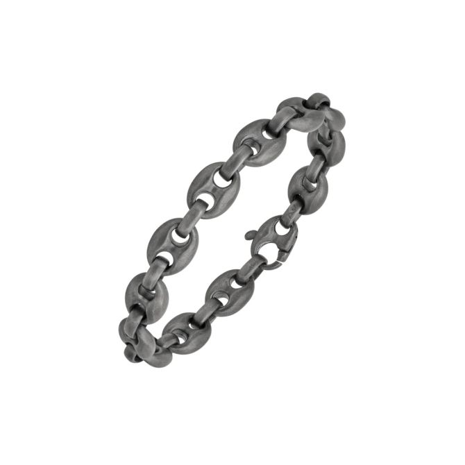 Marco Dal Maso Ulysses Marine Oxidized Sterling Silver Chain Bracelet