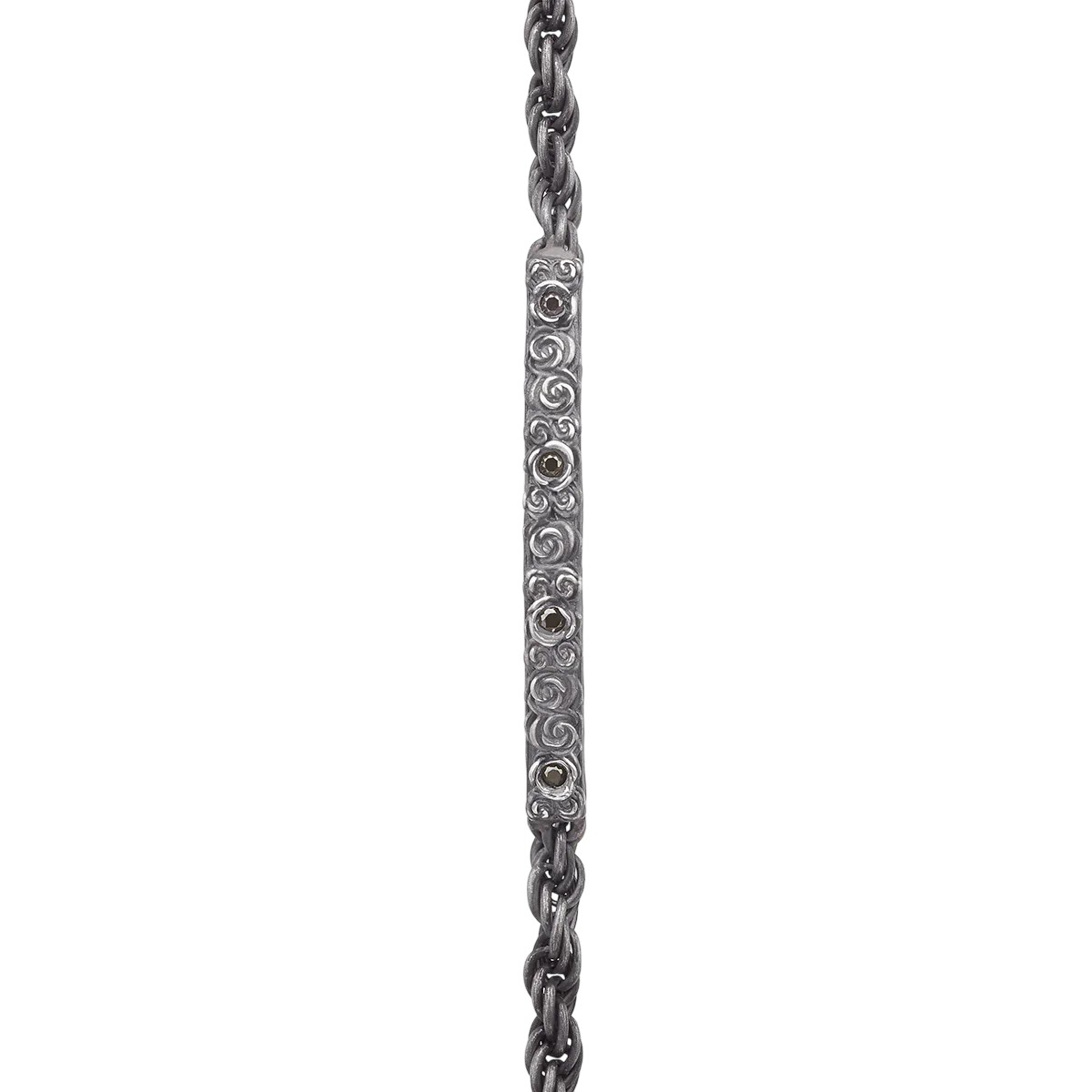 Marco Dal Maso Black Diamond Bracelet in Oxidized Sterling Silver