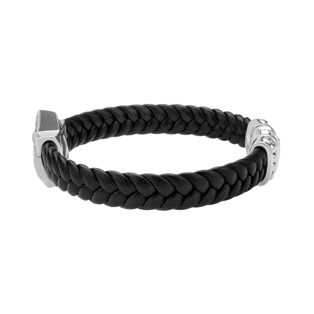 LAGOS Anthem Vegan Black Leather & Sterling Silver Star of David Bracelet, 8