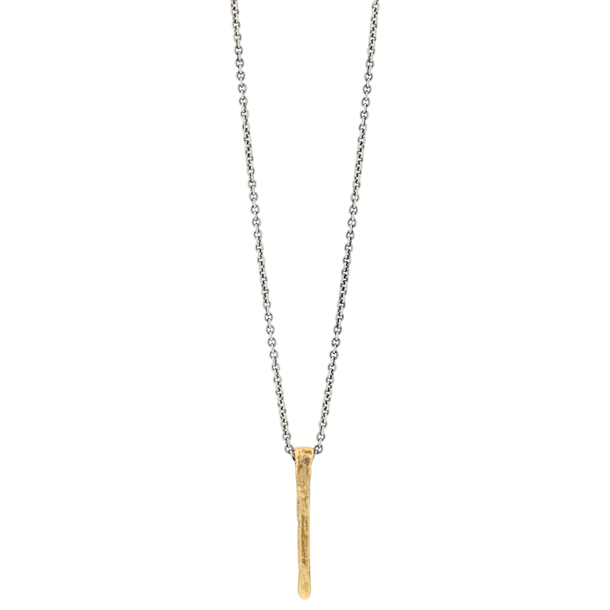 John Varvatos Brass Vertical Bar & Sterling Silver Necklace, 24
