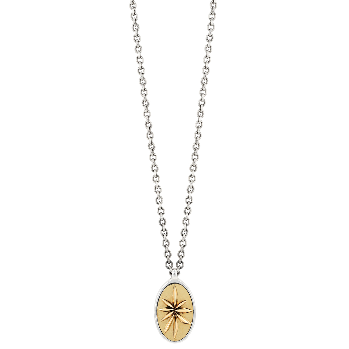 John Varvatos Brass Starburst & Sterling Silver Pendant, 24