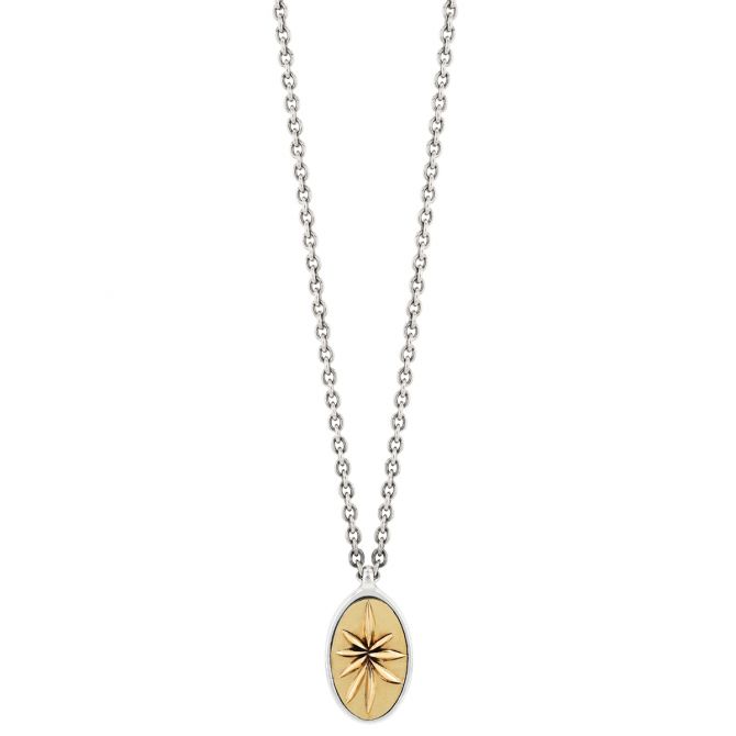 John Varvatos Brass Starburst & Sterling Silver Pendant, 24"