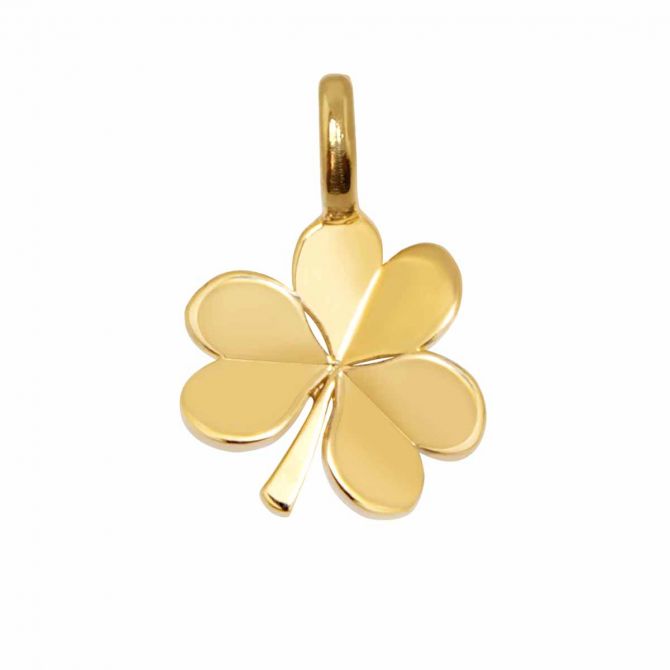 Alex Woo Mini X Shamrock Charm, 14k Yellow Gold