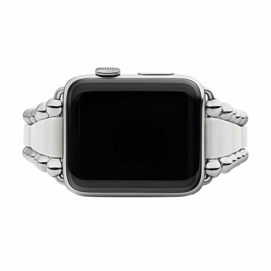 LAGOS Smart Caviar White Ceramic Watch Bracelet, 42-44 mm