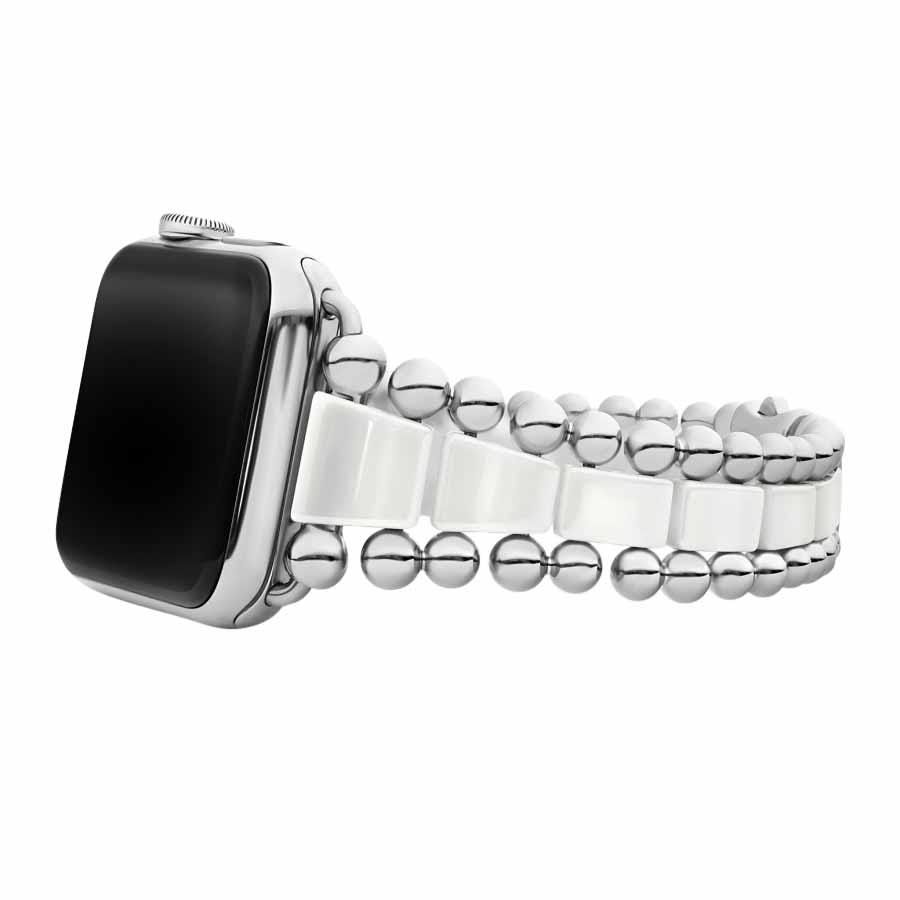 LAGOS Smart Caviar White Ceramic Watch Bracelet, 42-44 mm