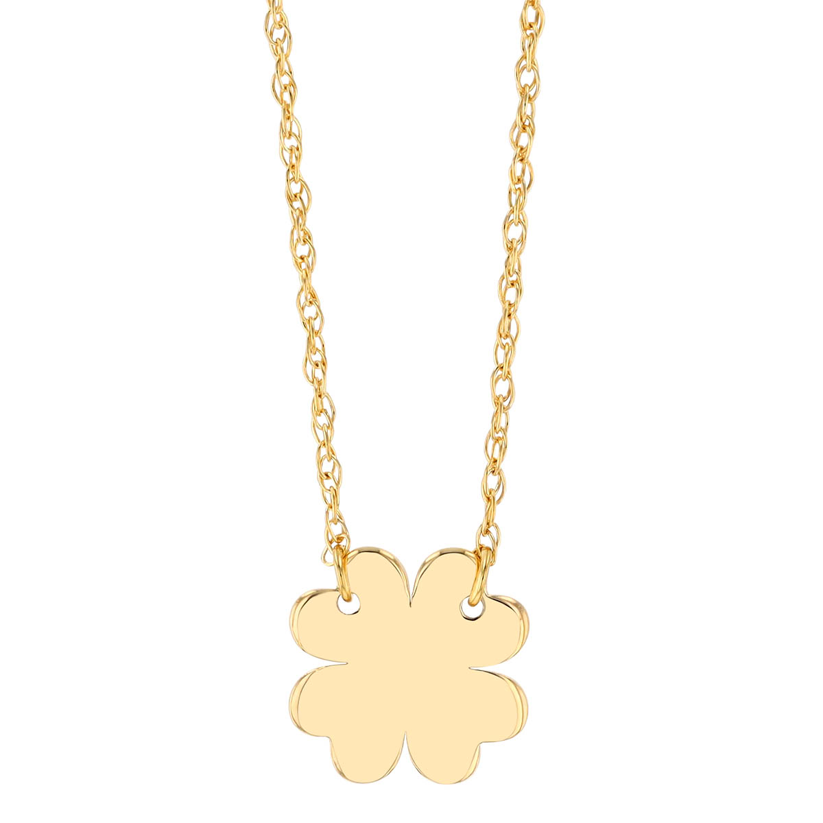 Yellow Gold 4-Leaf Clover Pendant, 18