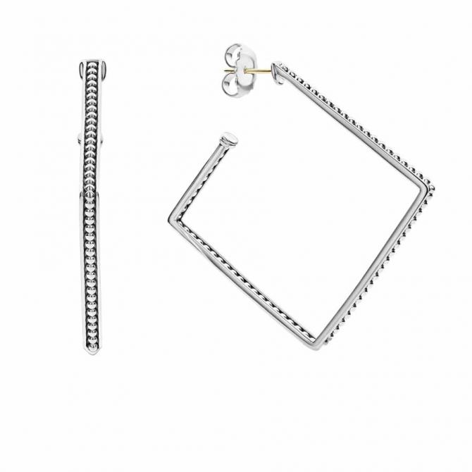 LAGOS Signature Caviar Square Hoop Earrings