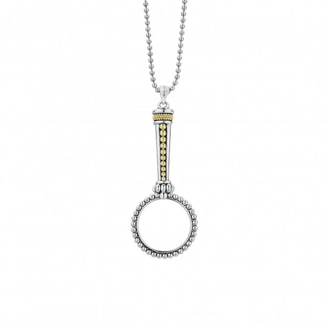 LAGOS Signature Caviar Magnifying Glass Pendant Necklace