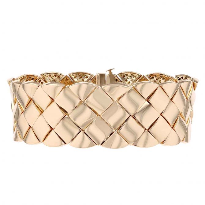 Gold Braided Bracelet , wire crochet woven bracelet - Yooladesign