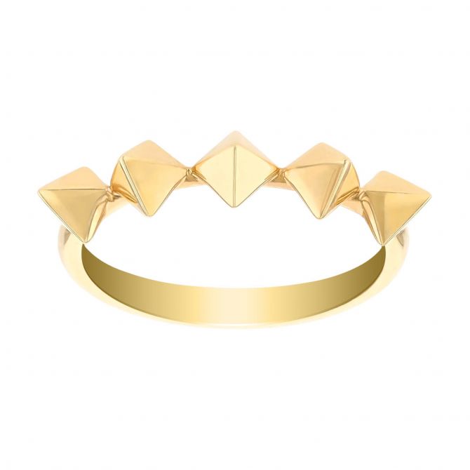 Alessandra Dona Friday Night Yellow Gold Studded Spike Ring