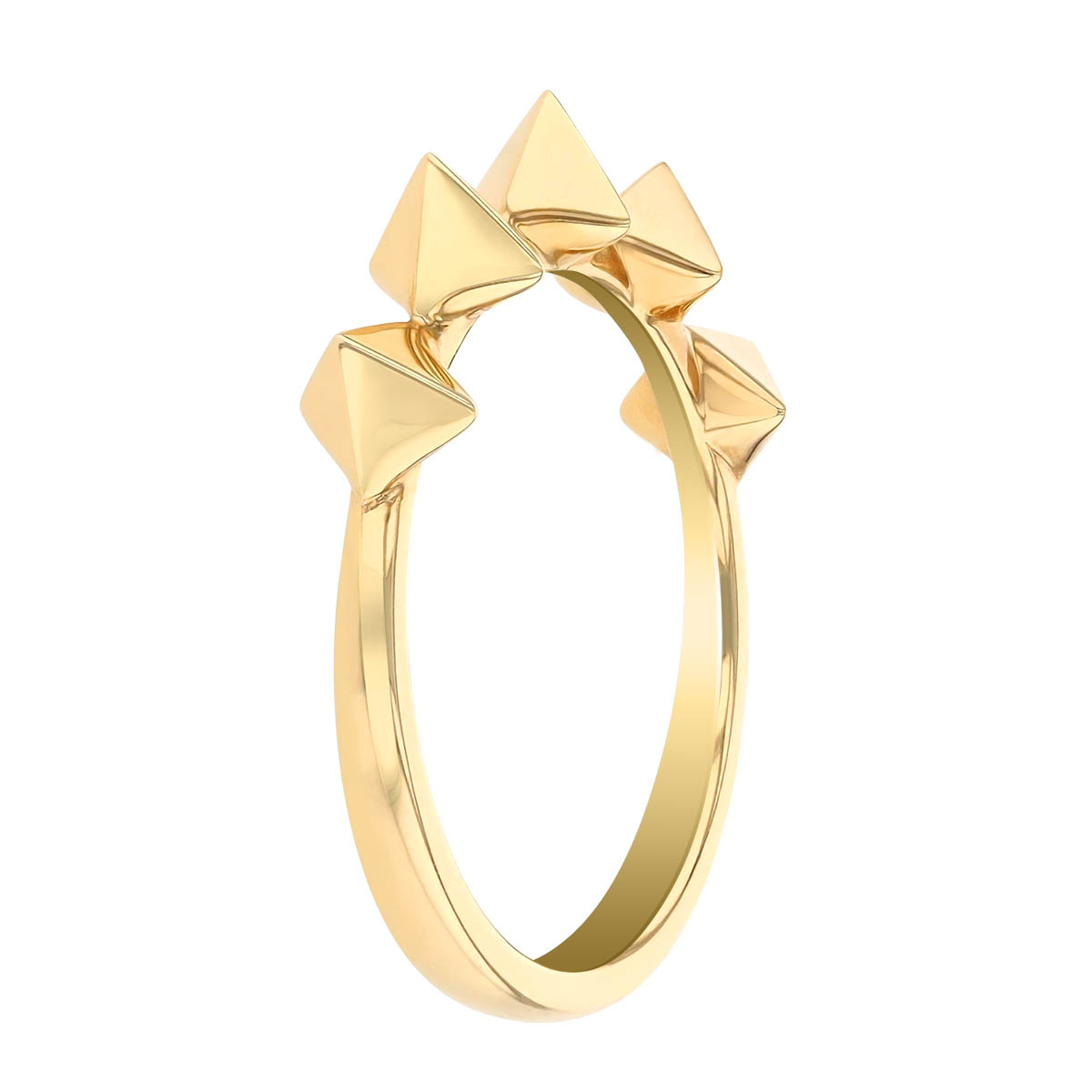Alessandra Dona Friday Night Yellow Gold Studded Spike Ring