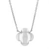 Sterling Silver Four Petal Flower Pendant, 18"