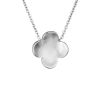 Sterling Silver Four Petal Flower Pendant, 18"