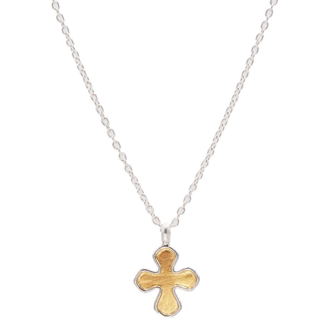 Gurhan Sterling Silver Cross Pendant with Yellow Tone, 18