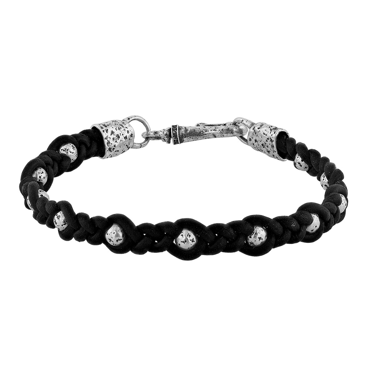 John Varvatos x GURHAN Braided Single Strand Bracelet, Sterling Silver and Leather