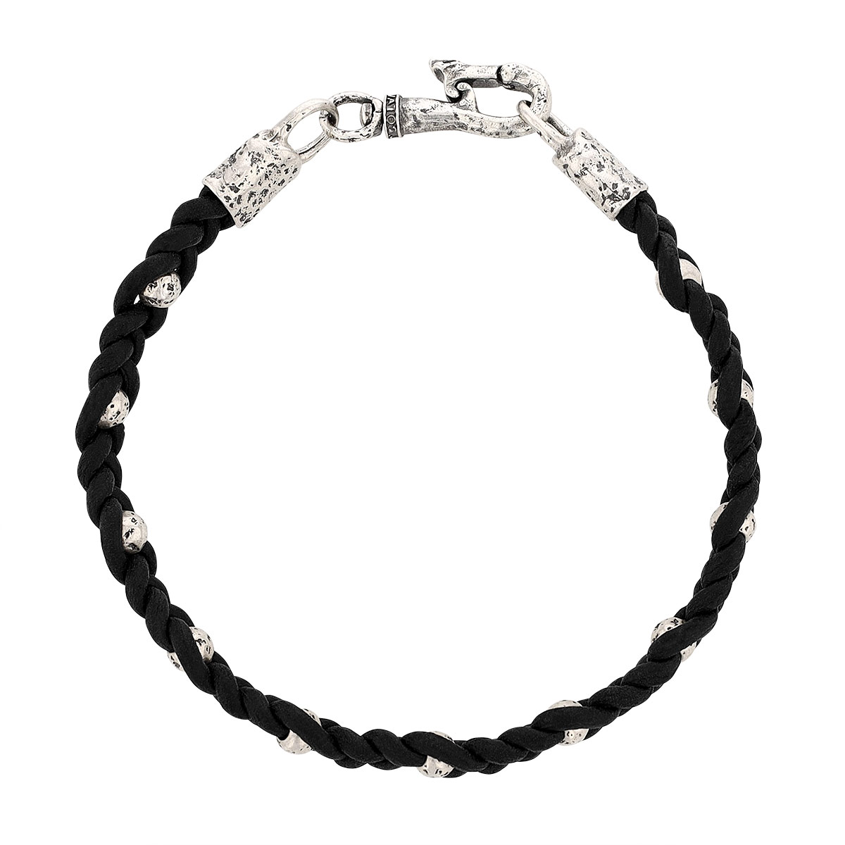 John Varvatos x GURHAN Braided Single Strand Bracelet, Sterling Silver and Leather
