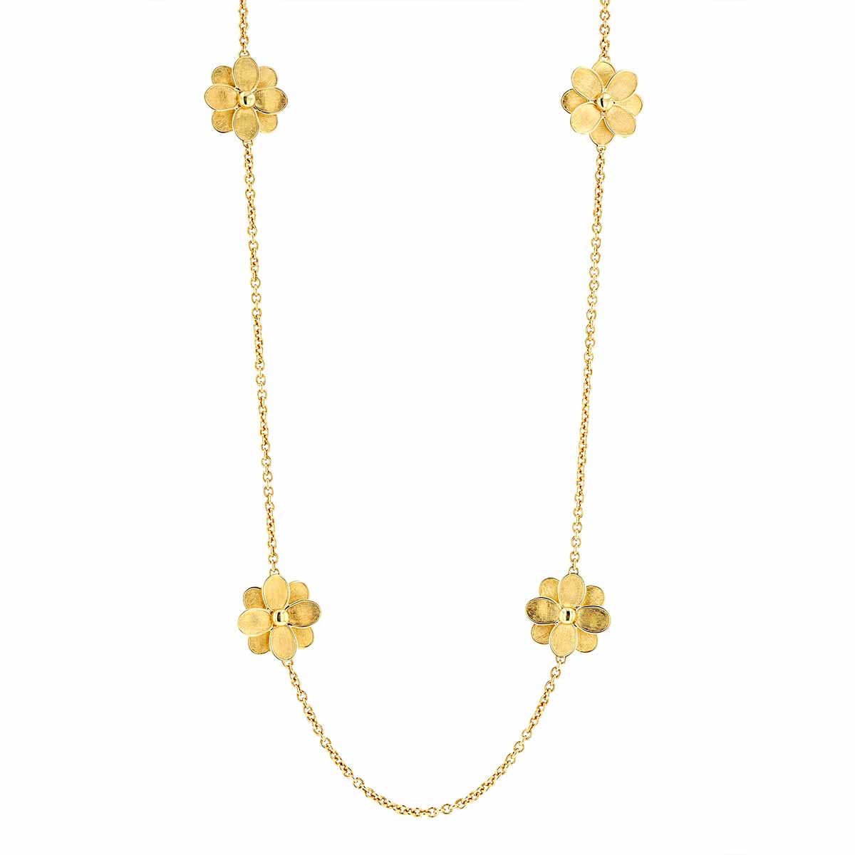 Marco Bicego Petali  18K Yellow Gold Long Flower Necklace