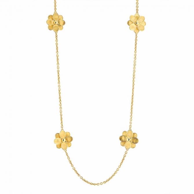 Marco Bicego Petali 18K Yellow Gold Long Flower Necklace