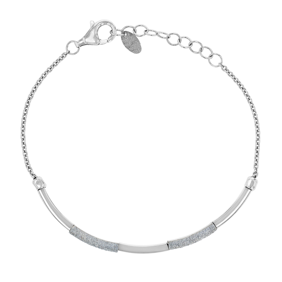Pesavento Light Grey Polvere 2 Dash Bracelet in Rhodium