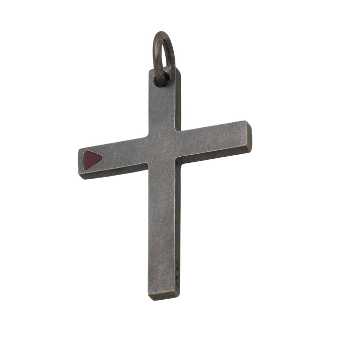 Marco Dal Maso Cross Pendant with Red Enamel Triangle