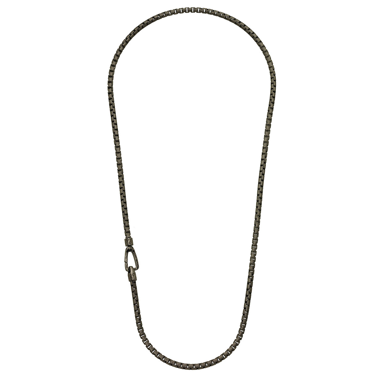 Marco Dal Maso Ulysses Tubolar Link Chain Necklace in Oxidized Sterling Silver, 22.5