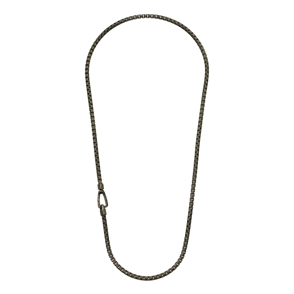 Marco Dal Maso Ulysses Tubolar Link Chain Necklace in Oxidized Sterling Silver, 22.5