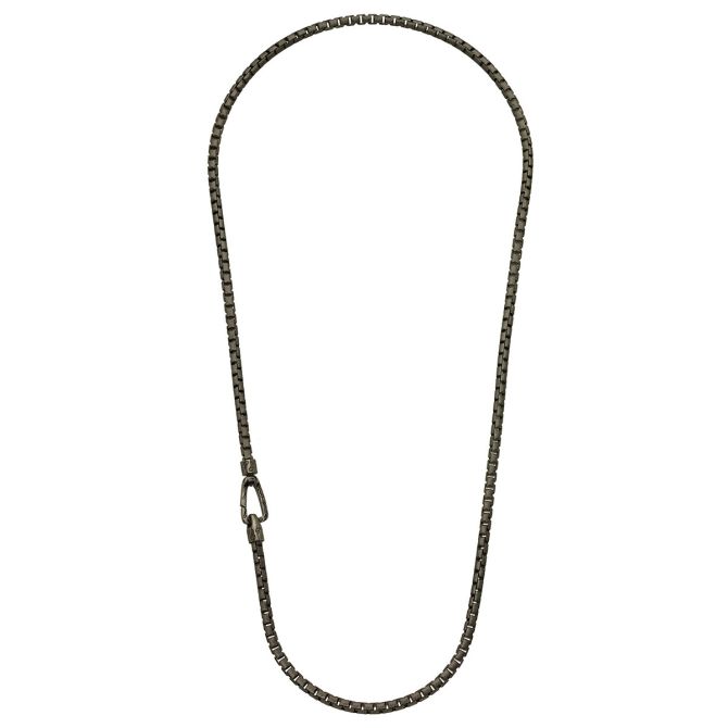 Marco Dal Maso Ulysses Tubolar Link Chain Necklace in Oxidized Sterling Silver, 22.5"