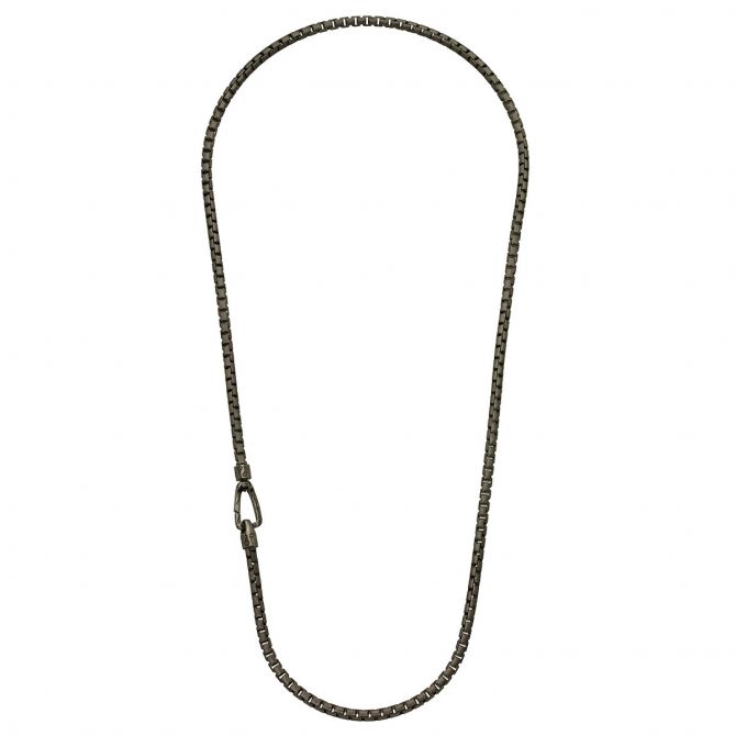 Marco Dal Maso Ulysses Carved Tubular Necklace in Oxidized Sterling Silver, 24"