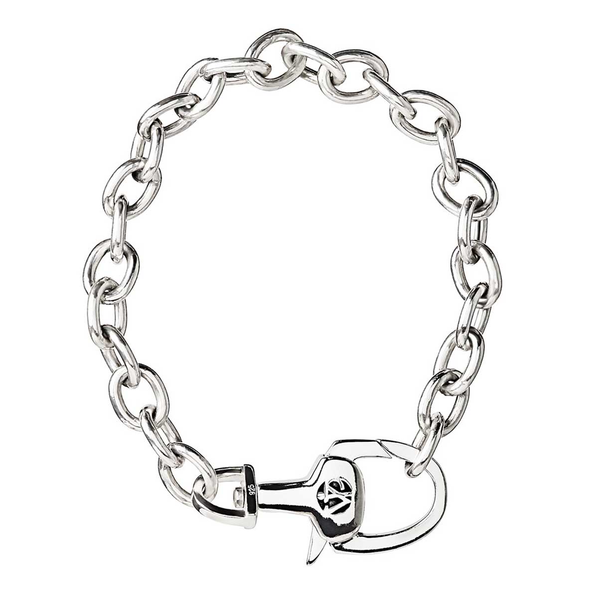 Vincent Peach Sterling Silver Stirrup Lock Link Bracelet, 7