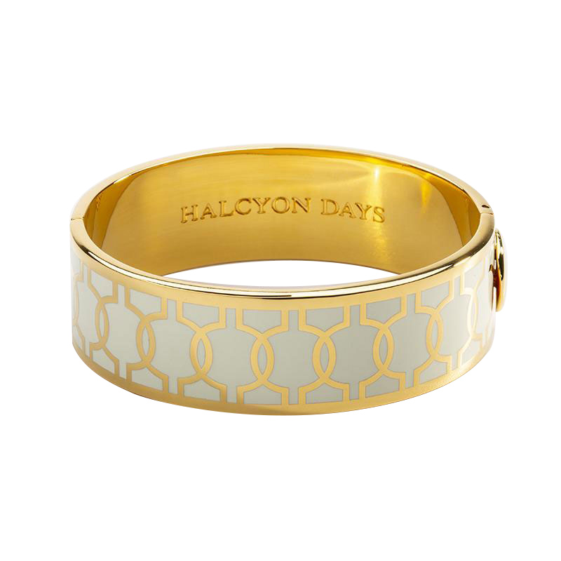 Halcyon Days Geometric Cream and Gold Bracelet | HBGEO0519G | Borsheims