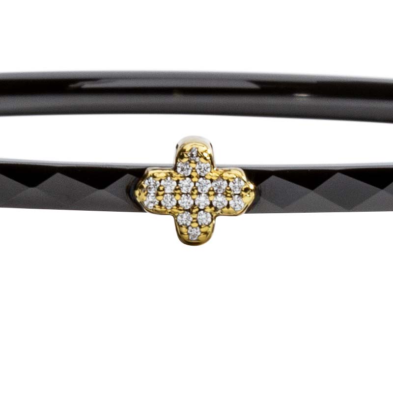 Halcyon Days Single Agama Pavé Bangle, Black and Gold