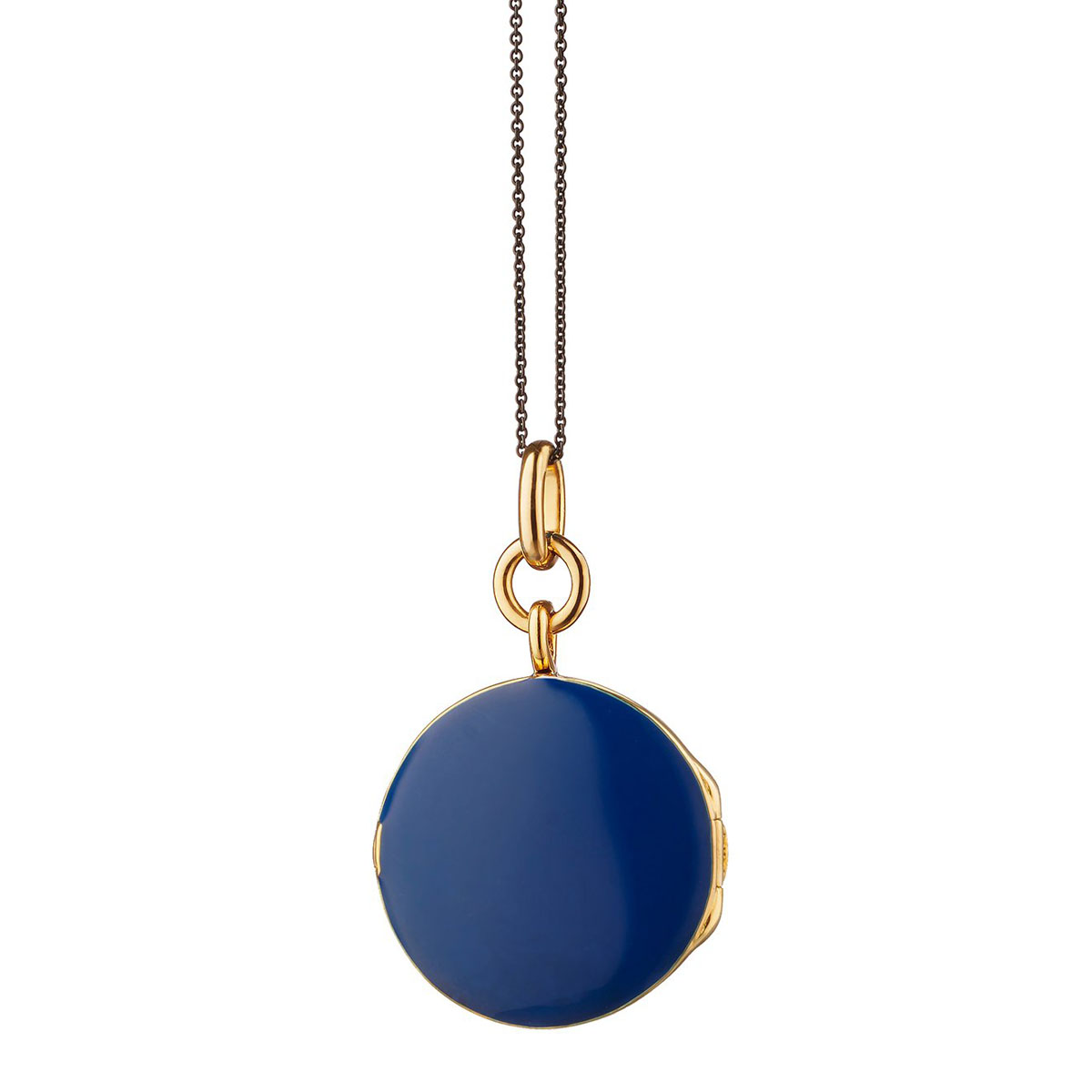 Monica Rich Kosann Blue Enamel Vermeil Round Locket
