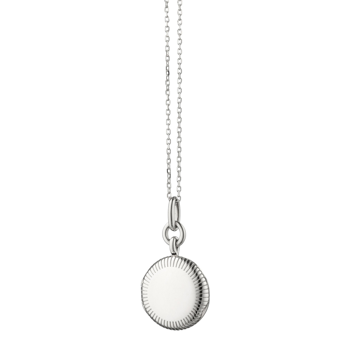 Monica Rich Kosann Slim Round Nan Locket with Engraved Accents in Sterling Silver
