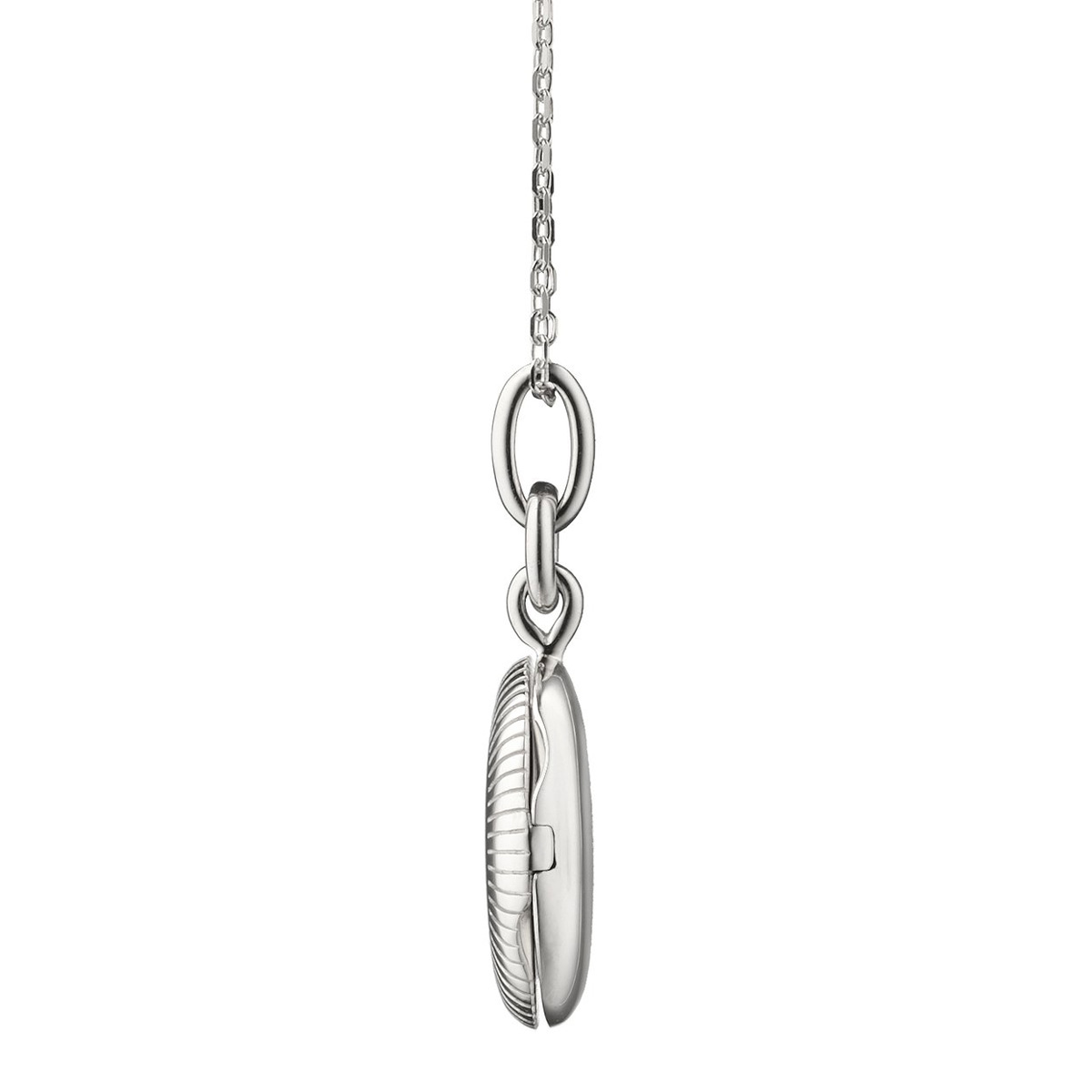 Monica Rich Kosann Slim Round Nan Locket with Engraved Accents in Sterling Silver