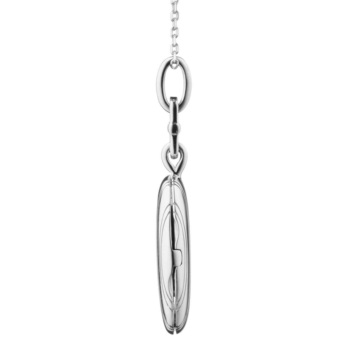 Monica Rich Kosann Slim Oval Pinstripe Eve Locket in Sterling Silver
