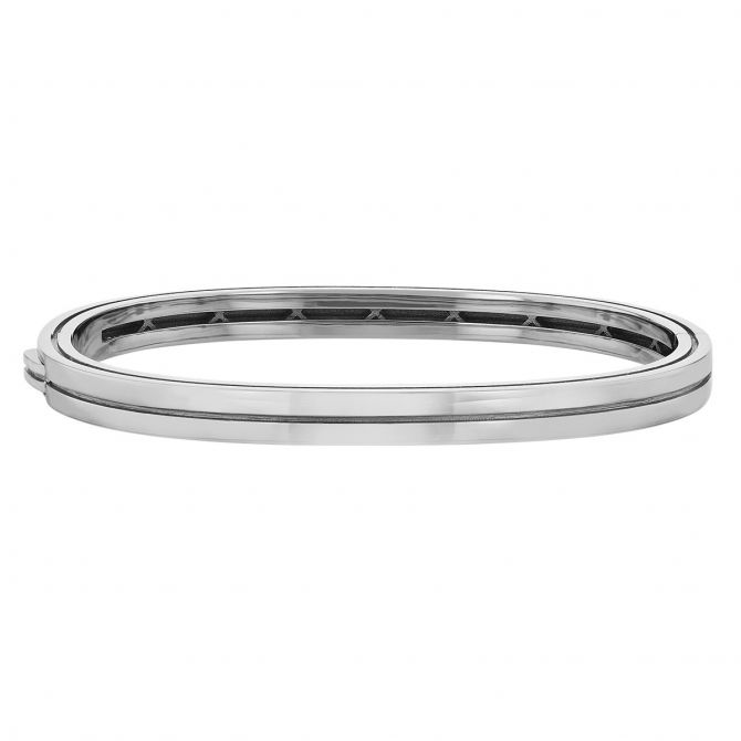 Roberto Coin Portofino White Gold 2 Row Bangle Bracelet